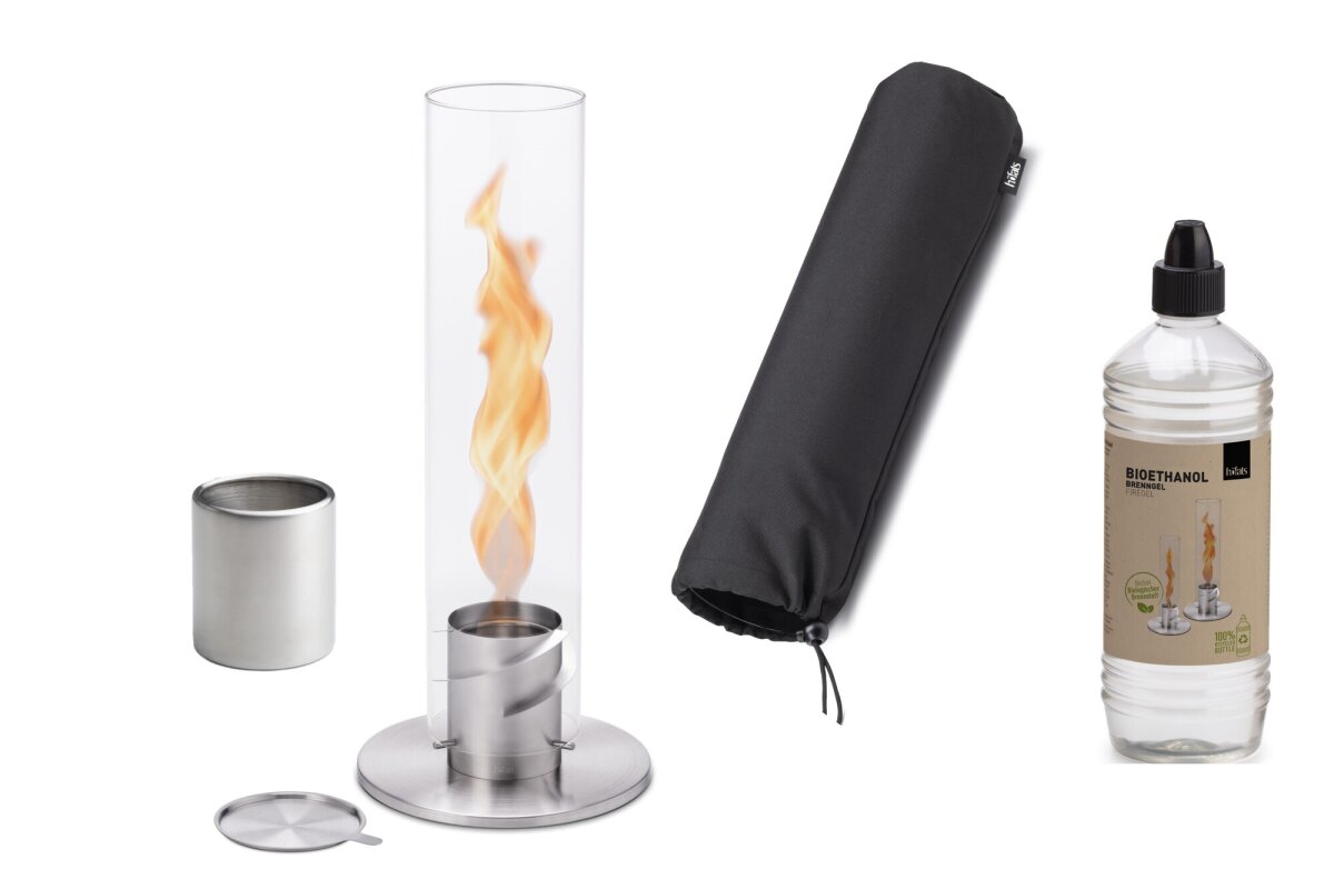 Höfats Spin 120 Tischfeuer Set - SILBER inkl. extra Nachfülldose Abdeckhaube & 1L Bioethanol Höfats Spin 120 Tischfeuer Set - SILBER inkl. extra Nachfülldose Abdeckhaube & 1L Bioethanol von Höfats
