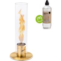Höfats Spin 120 Tischfeuer & Windlicht, inkl. Bioethanol Brenngel Gold von Höfats