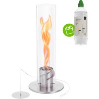 Höfats Spin 1200 Tischfeuer & Windlicht, inkl. Bioethanol Flüssig-Brennstoff Silber von Höfats