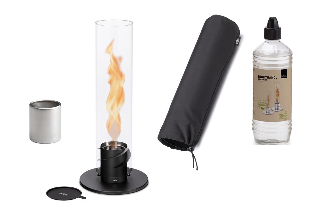 Höfats Spin 90 Tischfeuer Set - Schwarz inkl. Extra Nachfülldose Abdeckhaube & 1L Bioethanol Höfats Spin 90 Tischfeuer Set - Schwarz inkl. Extra Nachfülldose Abdeckhaube & 1L Bioethanol von Höfats