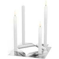 höfats - Square Candle Kerzenhalter, silber (4er-Set) von höfats