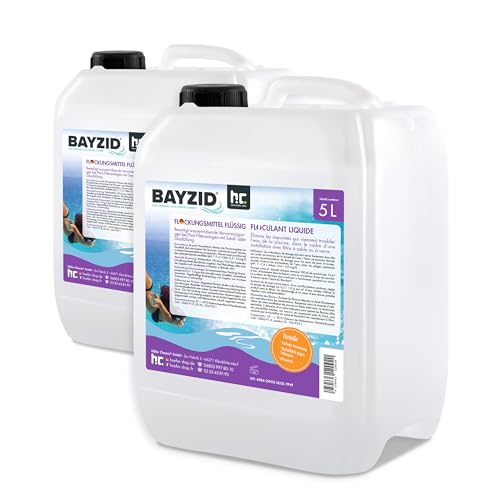 Höfer Chemie 2 x 5 L BAYZID® Pool Flockungsmittel flüssig - für kristallklares Poolwasser - einfache Anwendung + hocheffektive Wirkung gegen Trübungen von Höfer Chemie