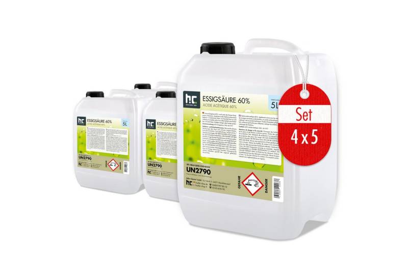 Höfer Chemie GmbH 4x 5 L Höfer Chemie® Essigsäure 60% in Kanistern Grundreiniger von Höfer Chemie GmbH