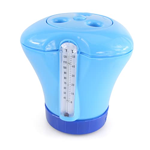 Pool Dosierer inkl. Thermometer- blau - für 20g und 200g Tabletten von Höfer Chemie