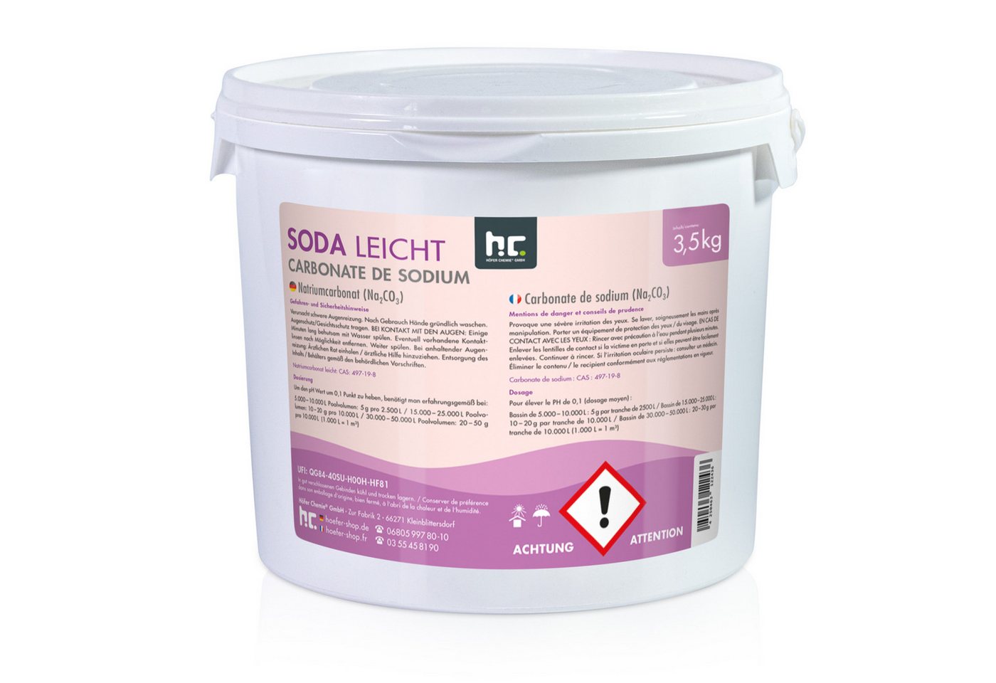 Höfer Chemie GmbH Poolpflege 3,5 kg Natriumcarbonat (Soda) leicht technische Qualität von Höfer Chemie GmbH