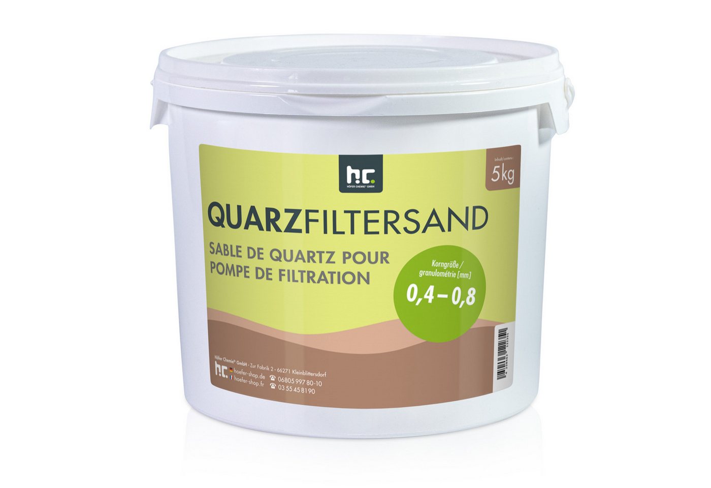 Höfer Chemie GmbH Poolpflege 4 x 5 kg Premium Quarzsand Filtersand 0,4 - 0,8 mm von Höfer Chemie GmbH