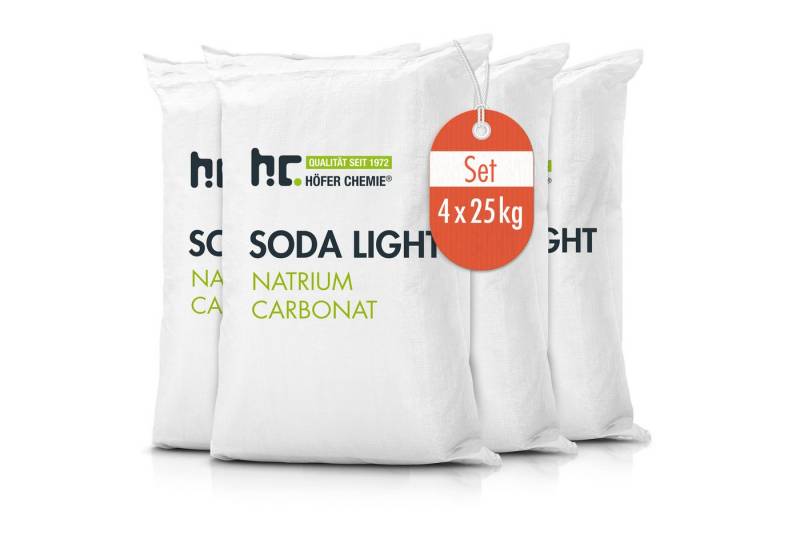 Höfer Chemie GmbH Poolpflege 4x 25 kg Natriumcarbonat (Soda) leicht - technische Qualität von Höfer Chemie GmbH