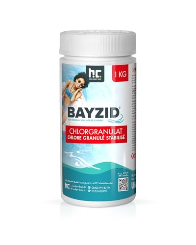 Höfer Chemie 1 kg Chlor Granulat BAYZID - 56% Aktivchlorgehalt zur Schnellen Anhebung des Chlorgehaltes - Bekämpft Keime & Bakterien - Leicht Löslich von Höfer Chemie