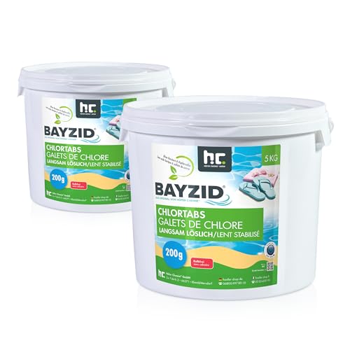 Pool Chlor Tabletten 200g 2 x 5 kg BAYZID von Höfer Chemie zur dauerhaften Chlorung von Pool und Schwimmbad - HOCHWIRKSAM und EFFEKTIV gegen Bakterien und Pilze von Höfer Chemie