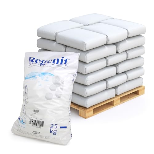 20 x 25 kg (500 kg) Regenit® Siedesalztabletten zur Regenerierung von Wasserenthärtungsanlagen auf Palette von Höfer Chemie