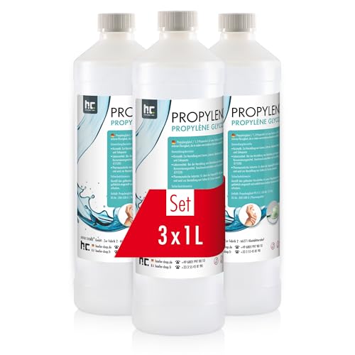 3 x 1 L Propylenglykol 99,5% Lebensmittelqualität & Pharmaqualität E1520 Propylenglycol 1,2-Propandiol Monopropylenglykol von Höfer Chemie