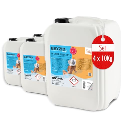 4 x 10 kg BAYZID pH Senker Minus 14,9% von Höfer Chemie für Pool & Schwimmbad zur Senkung des pH Werts von Höfer Chemie