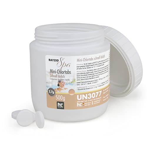 4 x 500 g BAYZID® SPA Mini - Chlortabs 2,7 g schnell löslich geeignet für kleine Pools, Whirlpools und Planschbecken von Höfer Chemie