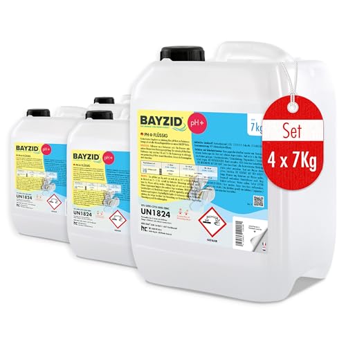 4 x 7 kg BAYZID® pH Heber flüssig von Höfer Chemie - für einen optimalen pH Wert und einwandfreie Wasserqualität im Pool von Höfer Chemie