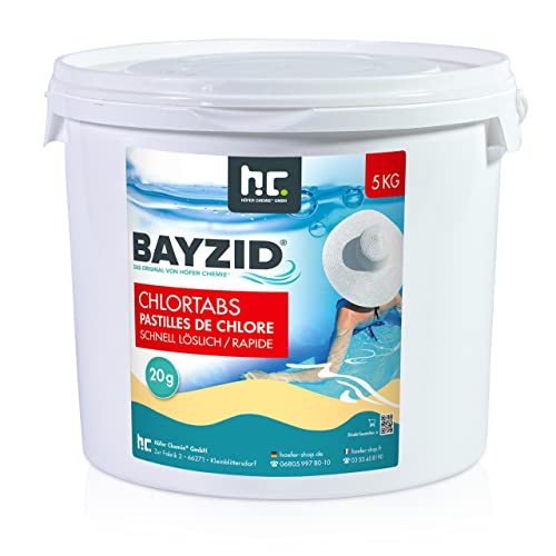 5 kg Pool Chlor Tabletten 20g BAYZID schnell löslich mit 56% Aktivchlorgehalt für Pool & Schwimmbad von Höfer Chemie von Höfer Chemie