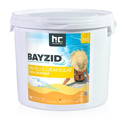Höfer Chemie 1 x 5 kg pH Plus Granulat BAYZID (pH-Heber) sorgt für eine schnelle und zuverlässige Anhebung des pH-Werts in Pool und Schwimmbad von Höfer Chemie