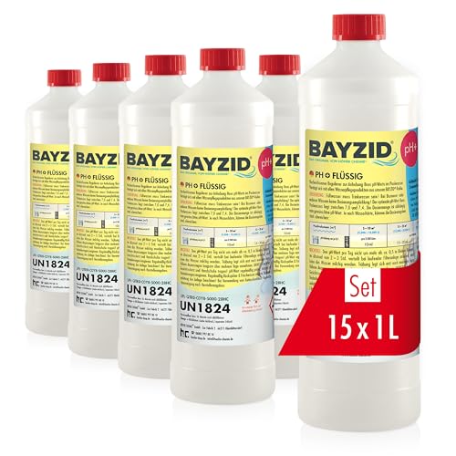 15 x 1 kg BAYZID ® Pool pH-Heber pH Plus flüssig - für Top Wasserqualität im Pool von Höfer Chemie