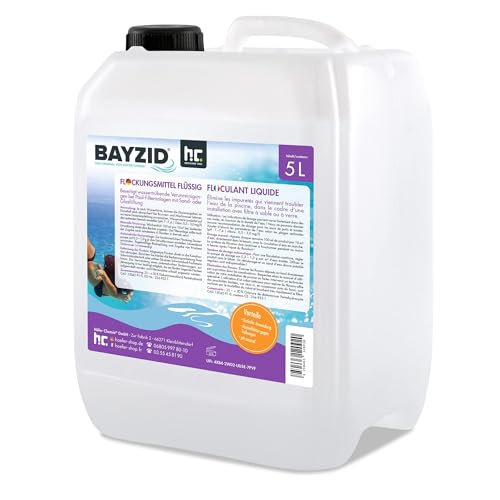Höfer Chemie 4 x 5 L Pool Flockungsmittel flüssig BAYZID kristallklares Poolwasser - einfache Anwendung + hocheffektive Wirkung gegen Trübungen von Höfer Chemie