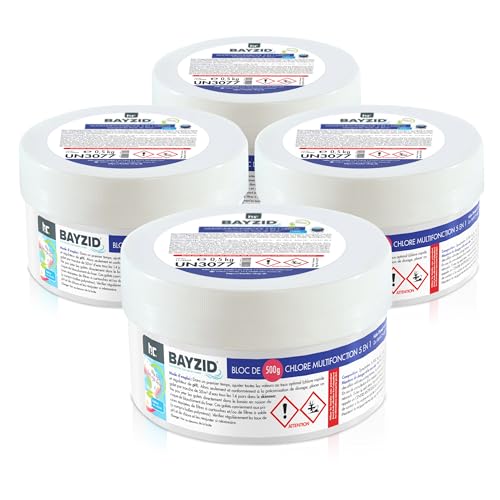 Höfer Chemie 4 x 500g Multitabs 5 in 1 im Block - Langzeitbehandlung mit Chlor für Ihren Pool - für sauberes & hygienisches Poolwasser von Höfer Chemie