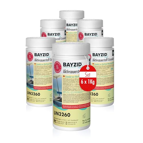 6 x 1 kg BAYZID® Aktivsauerstoff Granulat für Pools - Schwimmbadpflege ohne Chlor von Höfer Chemie