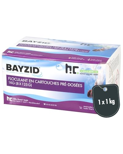 Höfer Chemie Flockkartusche Pool 1kg Bayzid - Flockungsmittel Pool - Filtert Verunreinigungen in Pool & Schwimmbad mit Sandfilteranlagen - Einfache Dosierung von Höfer Chemie