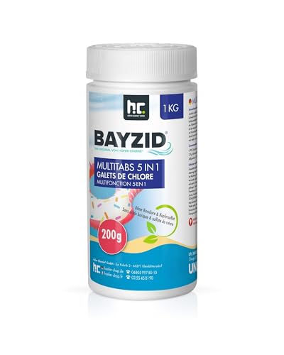 Höfer Chemie 1 kg Chlor Multitabs 5 in 1-200g Tabs Multi Chlortabletten mit 5 Phasen Pflegewirkung für Pools - hygienisches & sauberes Wasser von Höfer Chemie