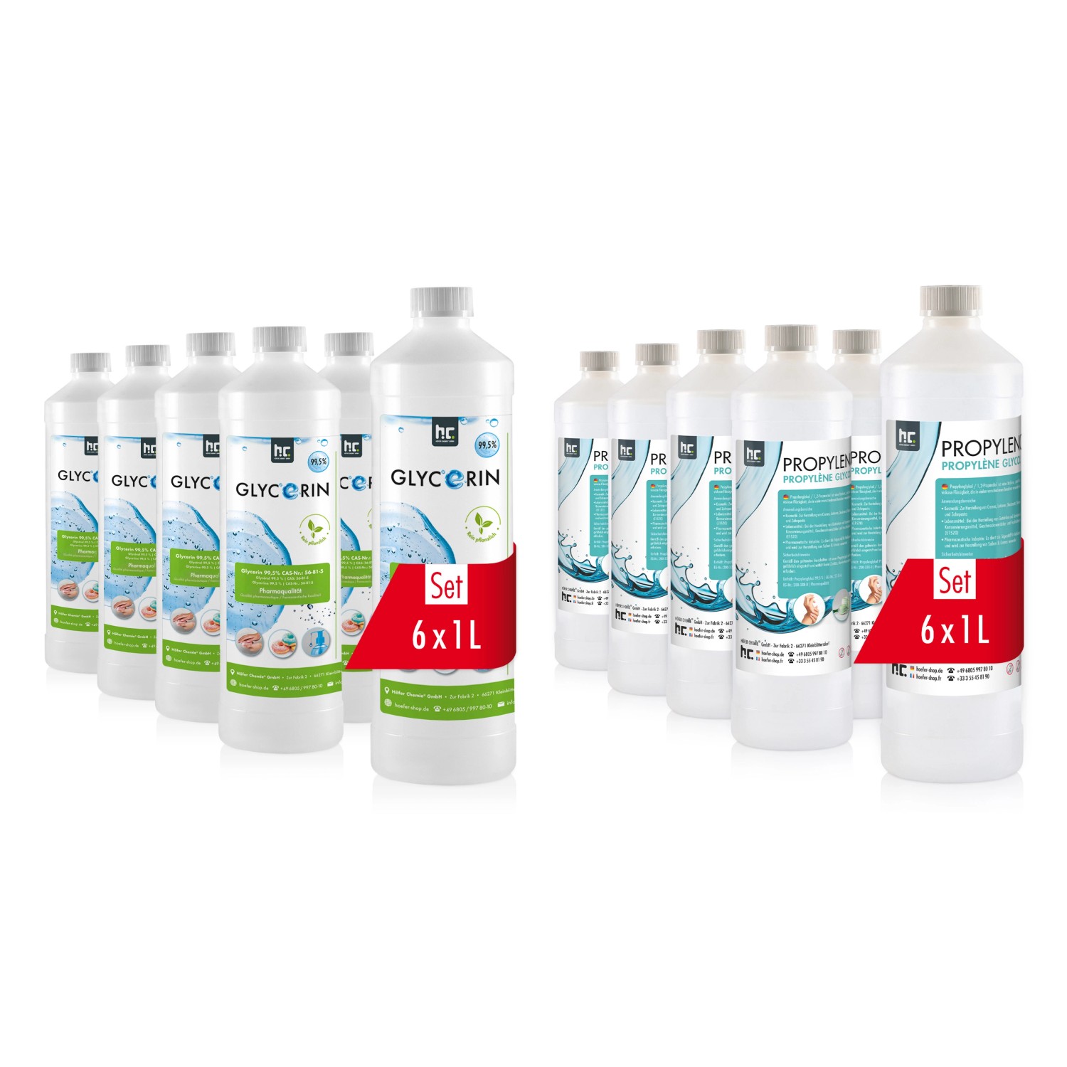 Höfer Chemie Set 1l Propylenglykol & 1l Glycerin in Pharmaqualität Höfer Chemie Set 1l Propylenglykol & 1l Glycerin in Pharmaqualität von Höfer Chemie