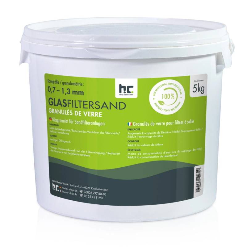 Höfer Chemie Spezial Glasgranulat für Sandfilteranlagen 0,7-1,3mm Körnung 5kg von Höfer Chemie