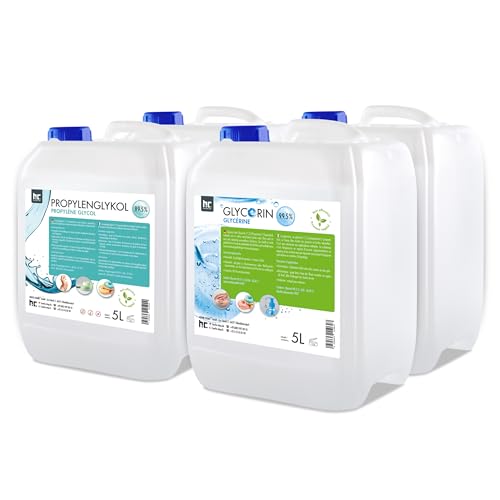 Set aus 1 x 5 L Propylenglykol 99,5% Pharmaqualität & 1 x 5 L Glycerin 99,5% in Lebensmittelqualität von Höfer Chemie