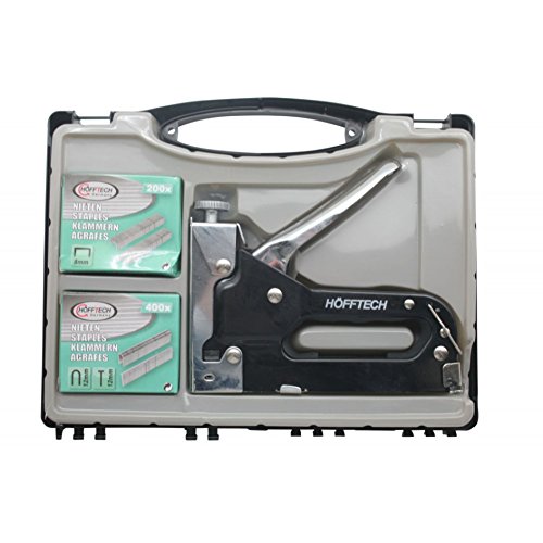Tacker 4-14 mm Handtacker 8 und 12 mm Tackerklammern 12 mm Nägel Set im Koffer Tacker 4-14 mm Handtacker 8 und 12 mm Tackerklammern 12 mm Nägel Set im Koffer von Höfftech