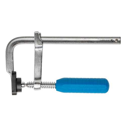 HÖGERT TECHNIK - Schraubzwingen Spannweite 160mm x 80mm F-Klemmen Edelstahl Zwinge, Spannkraft 200kg, Clamps Präzises Fixieren Von Holzwerkstücken Weldinger Spannwerkzeug von Högert Technik