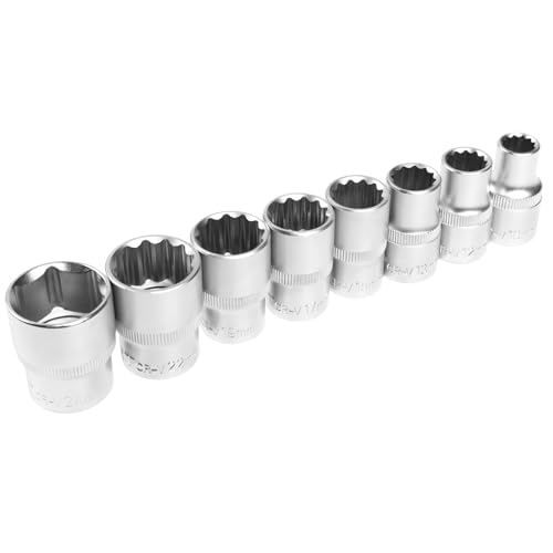 HÖGERT TECHNIK Steckschlüsselsatz 1/2 Zoll, 8-tlg., 12-Kant Stecknüsse kurz, CrV Stahl, Chrom-Satin Oberfläche, Nuss-Set für Schrauben und Muttern in Werkstatt und KFZ HÖGERT TECHNIK Steckschlüsselsatz 1/2 Zoll, 8-tlg., 12-Kant Stecknüsse kurz, CrV Stahl, Chrom-Satin Oberfläche, Nuss-Set für Schrauben und Muttern in Werkstatt und KFZ von Högert Technik
