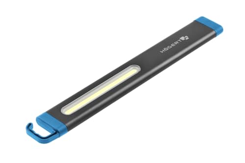 HÖGERT TECHNIK Werkstattlampe 360 lm, 2 Beleuchtungsstärken, Stroboskop-Modus, USB-C, stufenlos dimmbar, IPX4, Magnet, Aufhängehaken, Li-Ion-Akku 1800 mAh, 3,7 V, 5 Std. Ladezeit von Högert Technik