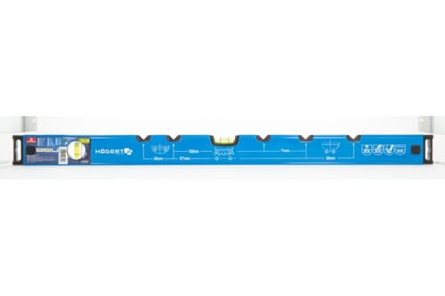 Högert Technik, Wasserwaage für Klempner 700 mm, Libelle: 90° und 180°, Genauigkeit: 0,5 mm/m, Aluminiumprofil 1,6 mm, blau von Högert Technik