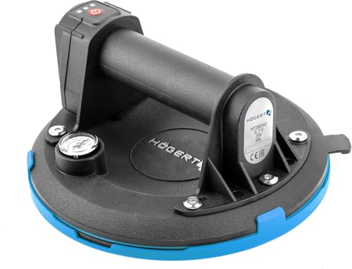 Högert Technik - Akku Saugheber 200 mm mit Manometer, Akkusauger Heavy Duty Saugheber, Belastung: 150kg, Saugnapf wird beim Transport von Fensterglas, glatten Gegenständen und Keramikfliesen von Högert Technik