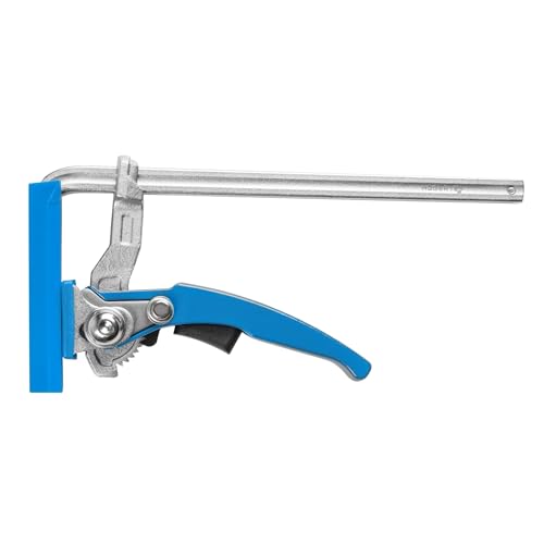 HÖGERT TECHNIK - Hebelzwinge 160 mm aus Stahl, Tischzwinge mit Ratschenmechanik, Spannzwinge für Führungsschiene, Schnellspanner Zwinge für präzises Fixieren von Högert Technik