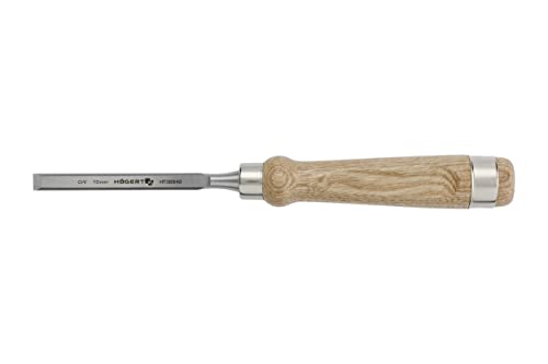 Högert Technik - Holzflachmeißel 10 mm mit Holzgriff - Länge: 14 cm - Flachmeißel für Holzbearbeitung - Mit Holzgriff/Holzmeißel/Schnitzwerkzeug für Holzschnitzerei Högert Technik - Holzflachmeißel 10 mm mit Holzgriff - Länge: 14 cm - Flachmeißel für Holzbearbeitung - Mit Holzgriff/Holzmeißel/Schnitzwerkzeug für Holzschnitzerei von Högert Technik