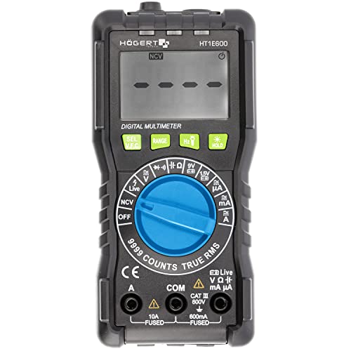 Högert Technik - Multifunktionales Digitales Messgerät I Multimeter bis 600V / 10A I RMS, NCV, VFC I LCD-Bildschirm I Gummiummantelung I Ergonomisch und Kompakt I Inklusive Messkabel I HT1E600 Högert Technik - Multifunktionales Digitales Messgerät I Multimeter bis 600V / 10A I RMS, NCV, VFC I LCD-Bildschirm I Gummiummantelung I Ergonomisch und Kompakt I Inklusive Messkabel I HT1E600 von Högert Technik