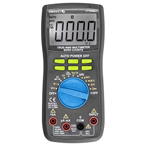 HÖGERT TECHNIK - Digitales TRUE RMS Multimeter mit Temperaturmessung bis 1000°C, MIN/MAX, RELATIVE, weiß beleuchtetem LCD, Magnetband, für Elektriker, Werkstatt und Fahrzeugdiagnose von Högert Technik