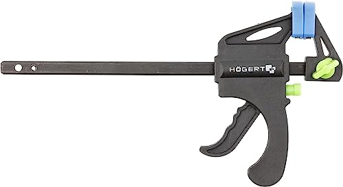 HÖGERT TECHNIK Schnellspannzwinge Einhandzwinge 300mm x 63mm, 50 kg Spannkraft Spannzwingen, Stahl Zwingen zum Spannen, Dehnen Holzzwingen für stabiles Fixieren von Holz Möbel mit einer Hand von Högert Technik