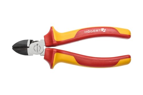 Högert Technik - Seitenschneider verchromt - Isoliert mit Mehrkomponenten-Hüllen - VDE-geprüft - Serie Chrom-Vanadium Stahl - Ergonomischer Griff - 160 mm, 1000 V, VDE von Högert Technik