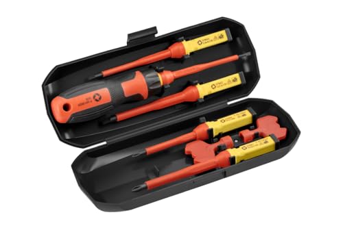 HÖGERT TECHNIK 8er-Set Isolierte Schraubendreher magnetisch rutschfester Griff Kreuzschlitzschraubendreher und Schlitzschraubendreher 1000V Hand Screwdriver Universelles von Högert Technik