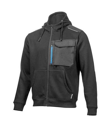 Högert Technik - THEO Kapuzenpulli schwarz 3XL (58) | Herren Kapuzenpullover Workwear Hoodie Kapuzenpulli Sweatshirt | 3 Taschen | Oxford 600D-Verstärkungen | Gestrickt 65% Baumwolle 35% Polyester von Högert Technik
