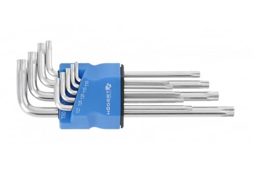 Högert Technik - TORX Set Schlüssel I TORX Schraubendreher set von 9 Stück I Größen T10 bis T50 I Aus S2-legiertem Stahl I Beständig gegen Verformung und Abrieb I Lang I Silber Högert Technik - TORX Set Schlüssel I TORX Schraubendreher set von 9 Stück I Größen T10 bis T50 I Aus S2-legiertem Stahl I Beständig gegen Verformung und Abrieb I Lang I Silber von Högert Technik