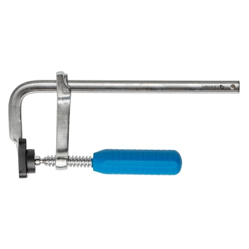HÖGERT TECHNIK - Schraubzwingen Spannweite 200mm x 80mm F-Klemmen Edelstahl Zwinge, Spannkraft 200kg, Clamps Präzises Fixieren Von Holzwerkstücken Weldinger Spannwerkzeug von Högert Technik