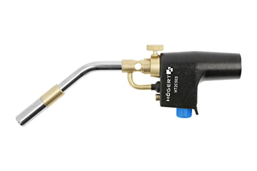 Högert Technik - Turbo propan gas torch - Professioneller Turbogasbrenner - Propangasbrenner für Sanitär-, Installations-, Dach- und Werkstattarbeiten - AUTO START/STOP-Funktion - die TURBO-Düse von Högert Technik