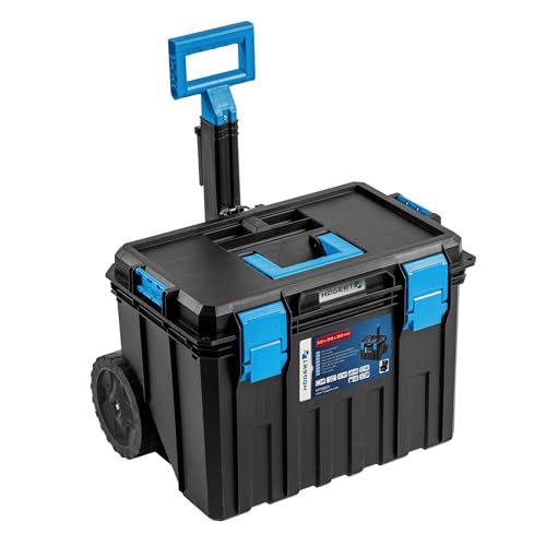 Högert Technik - Werkzeugkiste auf Rädern, Tragfähigkeit bis zu 50 kg, Praktisch und Geräumig, Resistent Gegen Beschädigungen, Staubdicht, Robuste ABS-Verschlüsse, Modularer Aufbau - HT7G501 von Högert Technik