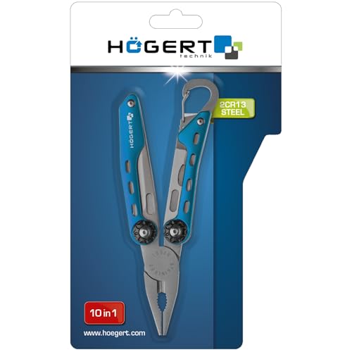 HÖGERT TECHNIK Multitool 10-in-1 aus Edelstahl, klappbares Multifunktionstool mit Messer, Zange, Säge, Schraubendreher, Cutter, Outdoor Werkzeug Multitools HÖGERT TECHNIK Multitool 10-in-1 aus Edelstahl, klappbares Multifunktionstool mit Messer, Zange, Säge, Schraubendreher, Cutter, Outdoor Werkzeug Multitools von Högert Technik