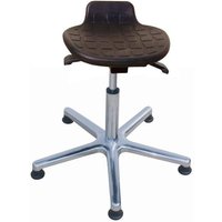 HEMMDAL Hocker Komfort, PU-Sitz, Sitzhöhe 410-540 mm, Aluminiumbasis, Bodengleiter von HEMMDAL
