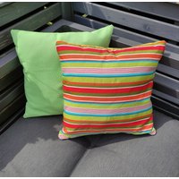 Bunte Outdoor Kissenbezüge in Fröhlichen Sommer Farben/ Uni Und Blockstreifen Mit Reißverschluss Für Kissen 4545 von HoelzchenUStoeffchen